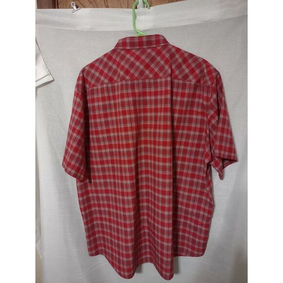 Cabelas Outfitter Series Shirt Button Down Short Sleeve XL Red Plaid - Picture 6 of 6